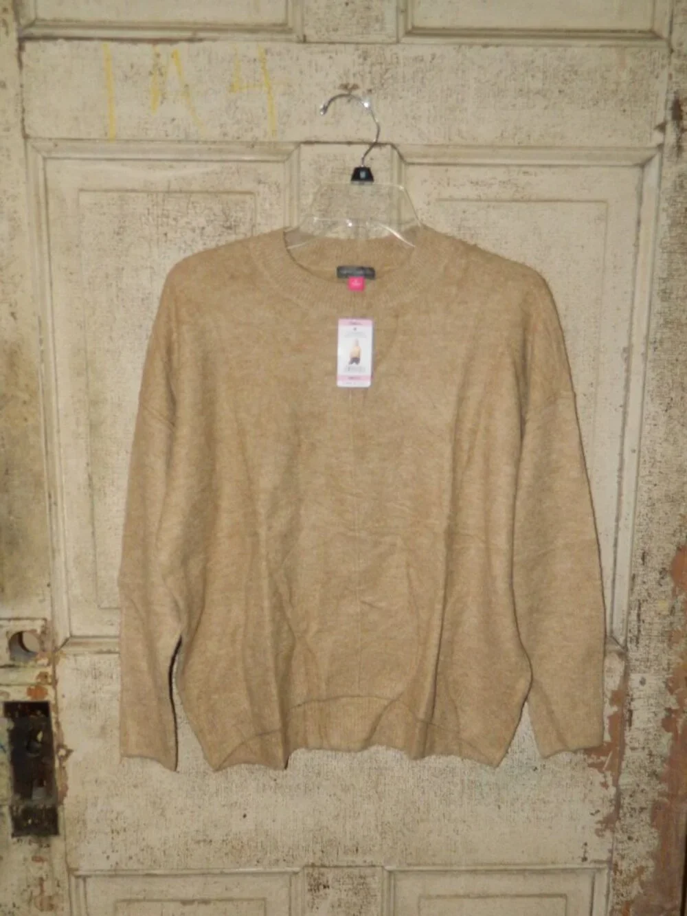 Vince Camuto Center Seam Crew Neck in Latte Heather Sweater Sz S (DD-23)
